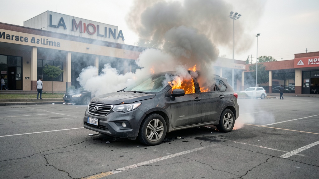 Camioneta híbrida explota e incendeia en estacionamiento de La Molina